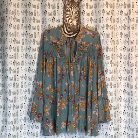Free People Tops - Free People So Fine Printed Peasant Tunic